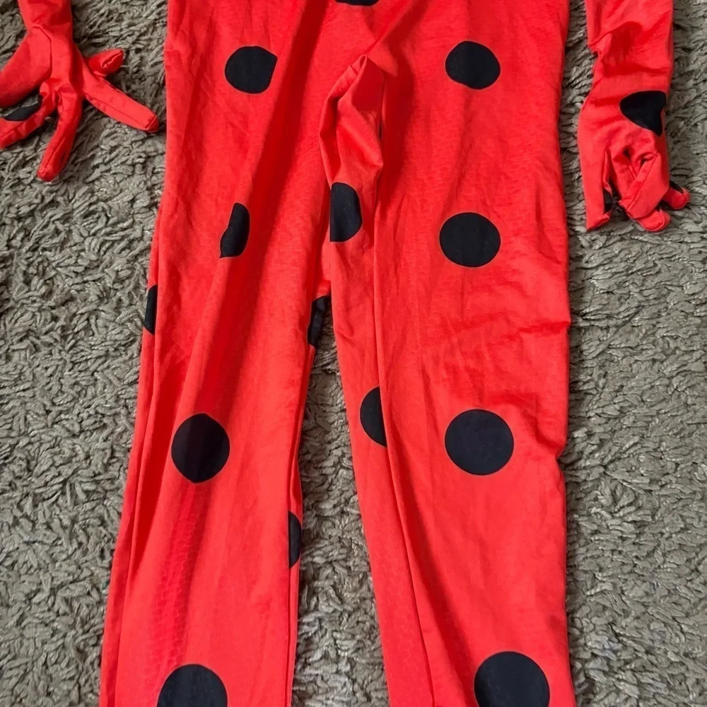 Miraculous Ladybug Bug Girl Costume Jumpsuit Large Kids Halloween Red Black